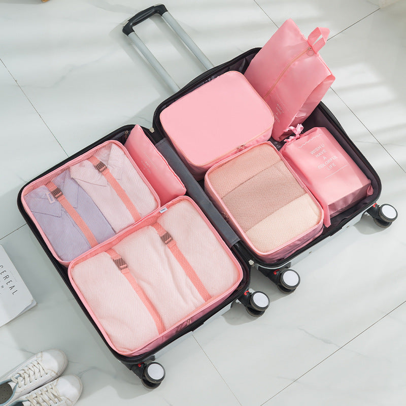 Travel Seven-Piece Cosmetics Bag Suitcase Clothing Shoes Cosmetics Organization Convenient Large-Capacity Cosmetics Bag Set - image 4
