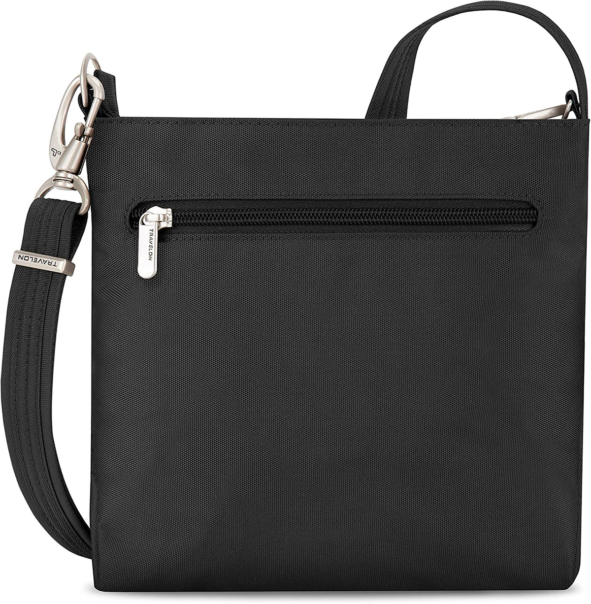 Travelon Anti-Theft Classic Mini Shoulder Bag, Black, One Size, 8.5 x 8.5 x 2