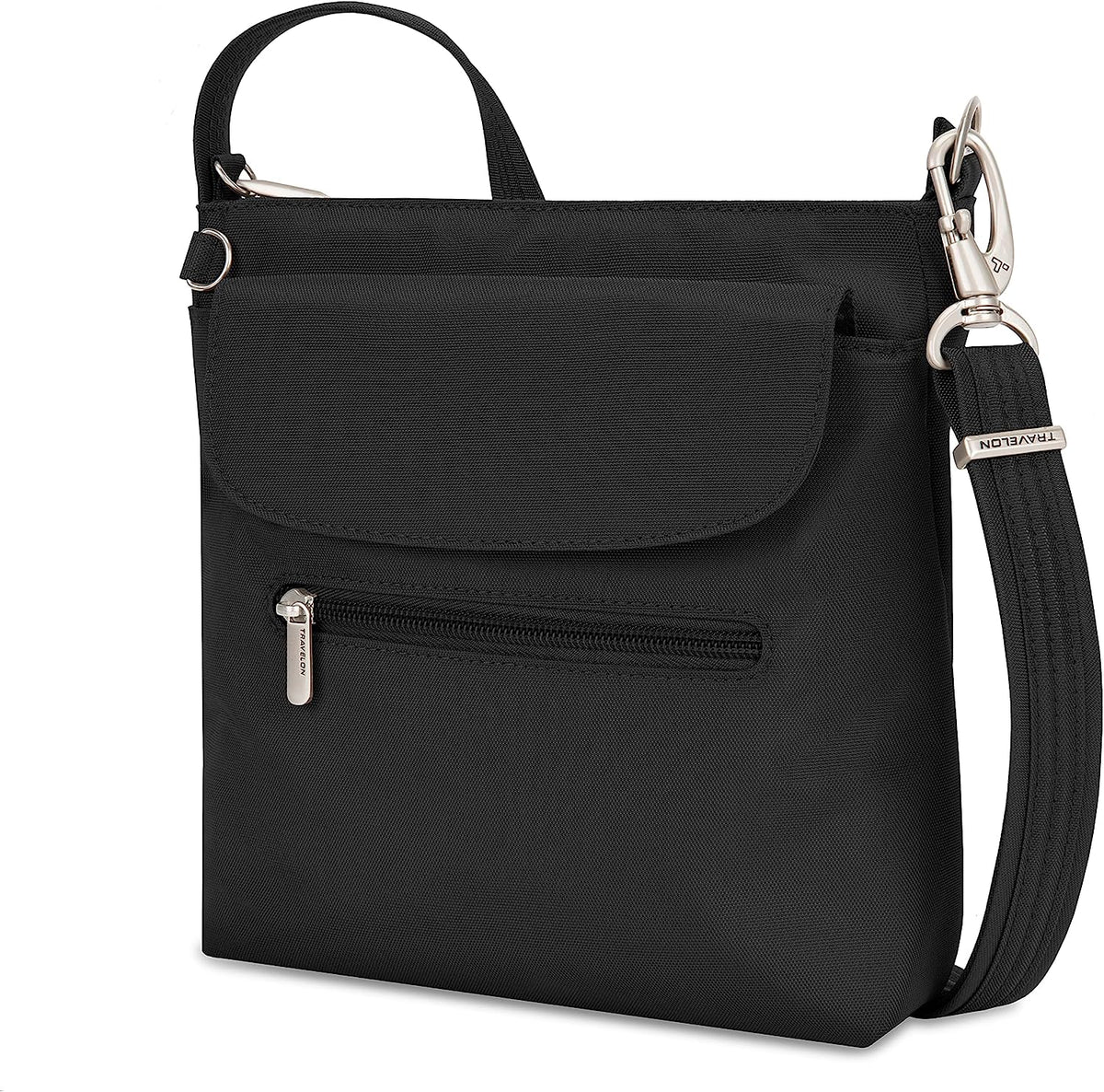 Travelon Anti-Theft Classic Mini Shoulder Bag, Black, One Size, 8.5 x 8.5 x 2