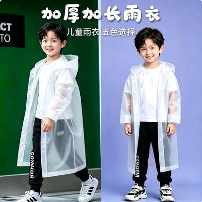 Eva Kidsren's Raincoat Full Body Explosion-Proof Rain Thickeneding Hiking Travel Non-Disposable Waterproof Primary School Students Go to School Outdoors - image 4