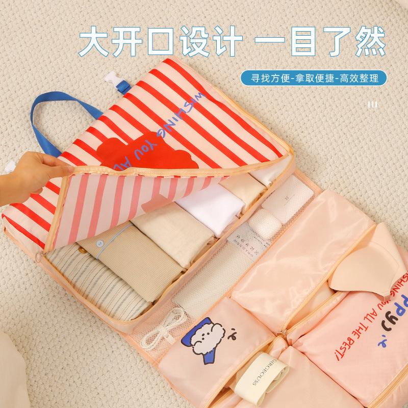 Travel Storage Bag Portable Luggage Six-in-One Fit Bag Foldable Hanging Clothes Underwear Panties Storage Bag - image 2