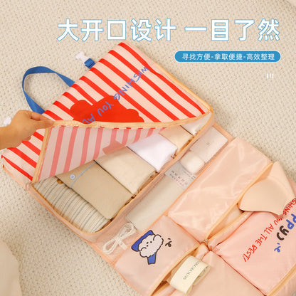Travel Storage Bag Portable Luggage Six-in-One Fit Bag Foldable Hanging Clothes Underwear Panties Storage Bag - image 2