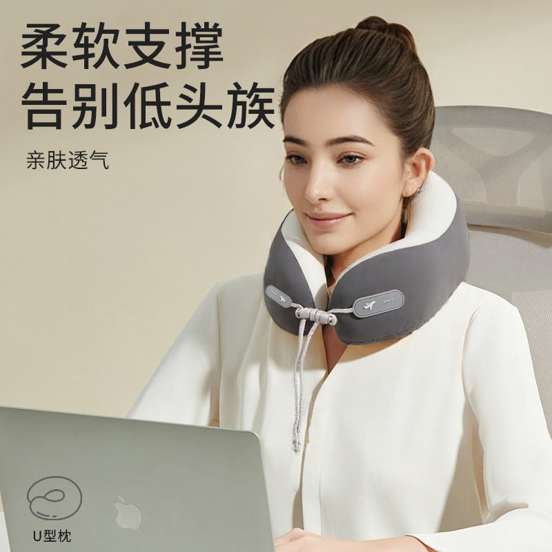 Memory Foam U-Shaped Pillow, Travel Portable, Stowable Neck Support Pillow, Neck Support Artifact, Cooling Ice Silk Travel Neck Pillow - image 3