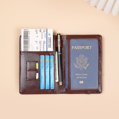 Manufacturer's Ready-Made Passport Holder, Document Protective Cover, Travel Wallet, Card Holder, Multi-Functional Business Card, Large-Capacity Storage Bag - image 3