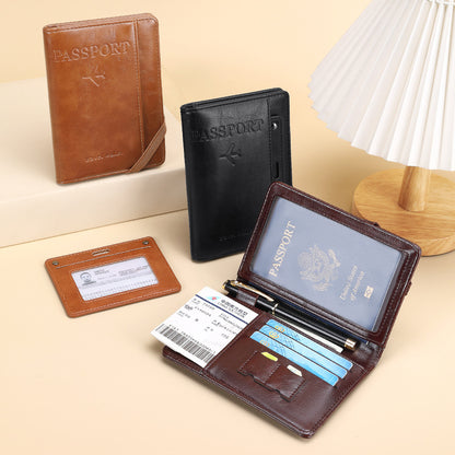 Manufacturer's Ready-Made Passport Holder, Document Protective Cover, Travel Wallet, Card Holder, Multi-Functional Business Card, Large-Capacity Storage Bag - image 4