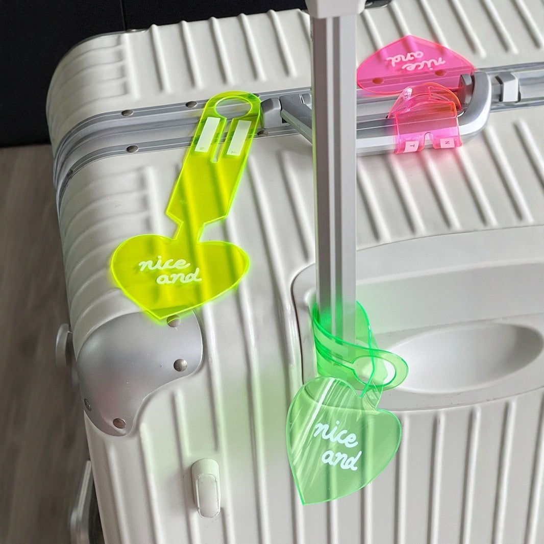 Ins Fluorescent Luggage Tag Suitcase Tag Identification Tag Checked Anti-Lost Tag Identification Tag Business Trip Travel Mark - image 2