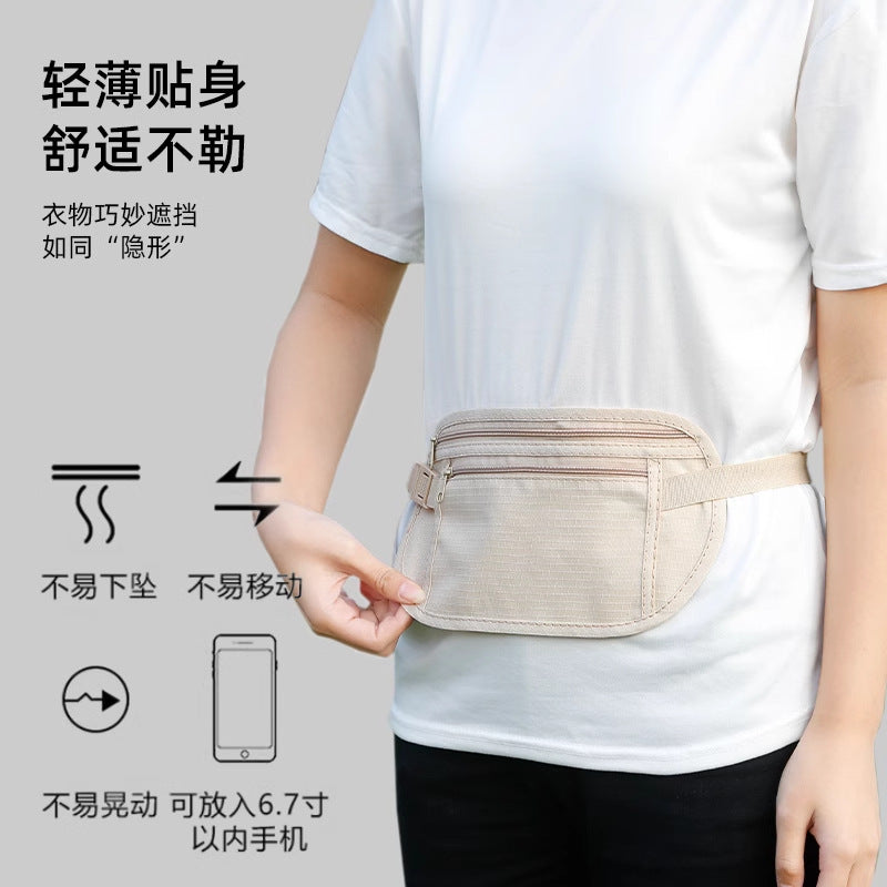 Anti-Theft Bag, Personal Waist Bag, Overseas Travel Sports, European Men and Women Invisible Thin Passport Bag, Anti-Theft Wallet for Men and Women - image 3