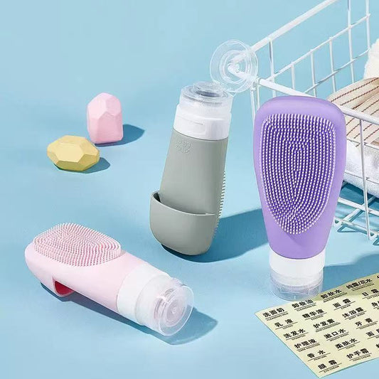 New Brush Leak-Proof Silicone Dispensing Bottle Portable Home Travel Set Facial Cleanser Cosmetics Lotion Storage Bottle - image 1