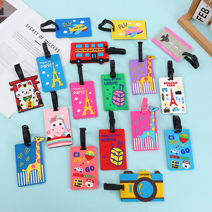 Pvc Soft Luggage Tag Cartoon Cute Luggage Tag Anti-Lost Luggage Pendant Tag Suitcase Tag - image 1