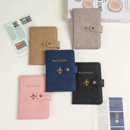 Leather Multi-Card Slot Passport Protection Set, Customized Logo Passport Holder, Pure Color Carry-On Cosmetics Bag, Multi-Functional Card Holder - image 1
