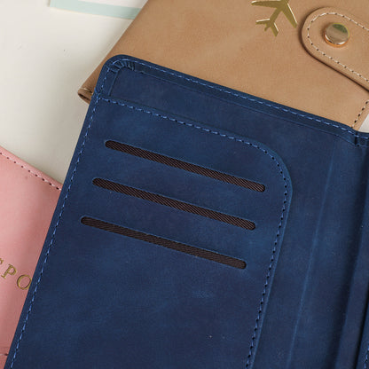 Leather Multi-Card Slot Passport Protection Set, Customized Logo Passport Holder, Pure Color Carry-On Cosmetics Bag, Multi-Functional Card Holder - image 2