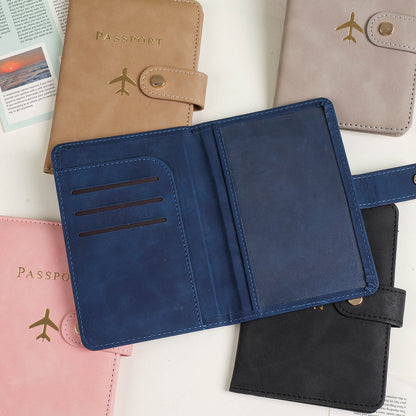 Leather Multi-Card Slot Passport Protection Set, Customized Logo Passport Holder, Pure Color Carry-On Cosmetics Bag, Multi-Functional Card Holder - image 4
