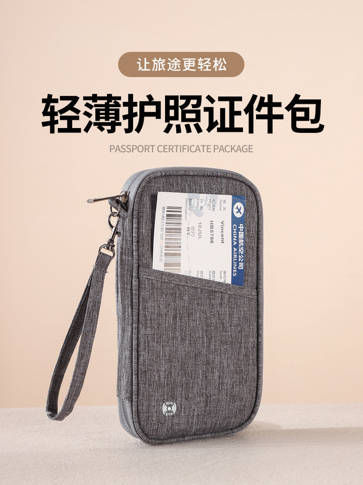 Rfid Anti-Theft Passport Bag with Multiple Card Slots, Multi-Functional Document Storage Bag, Business Trip Travel Portable Passport Bag - image 1