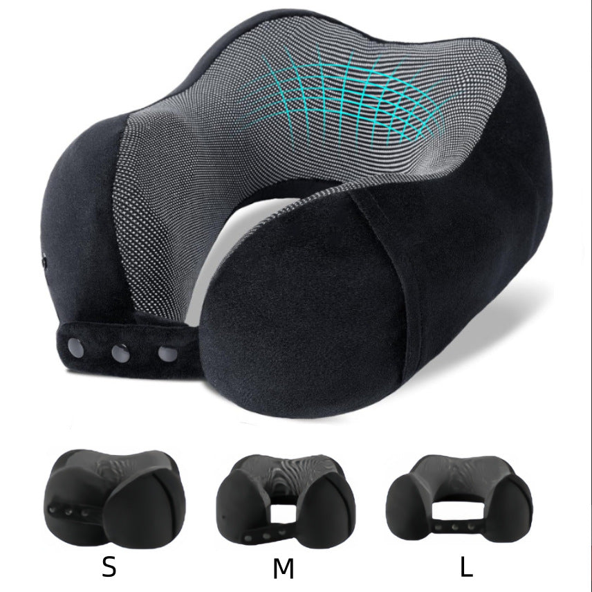 Portable Storage Neck Pillow, Adjustable Size Memory Foam Travel Pillow, U-Shaped Pillow for Children and Adults, Travel U-Shaped Pillow - image 1