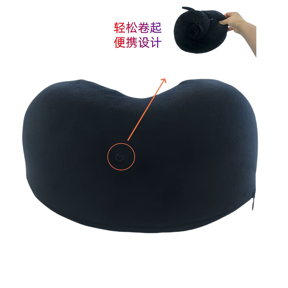 Portable Storage Neck Pillow, Adjustable Size Memory Foam Travel Pillow, U-Shaped Pillow for Children and Adults, Travel U-Shaped Pillow - image 3
