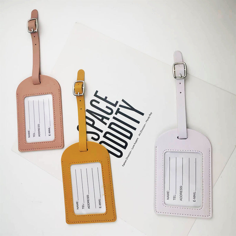 Cross-Border Customizable Logo Leather Airplane Boarding Pass Creative Suitcase Tag Checked Boarding Leather Pu Luggage Tag - image 2
