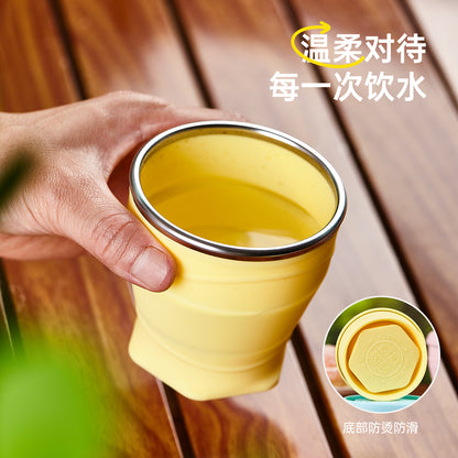 Summer Portable Foldable Silicone Water Cup Outdoor Portable Camping Tea Cup Travel Food Grade Mouthwash Cup - image 4