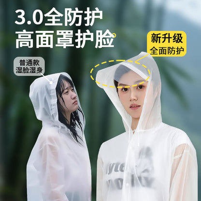 Raincoat Long Full-Body Rainproof Disposable Adult Thickened Outer Wear Mountaineering Travel Single Poncho Outdoor Portable - image 2