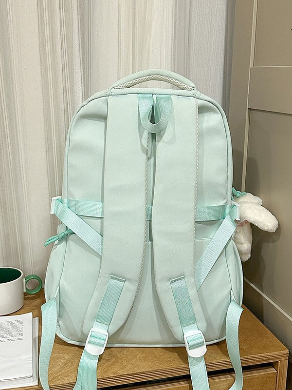 Japanese-Style Ins New High-Value Fresh Sweet Color-Blocking Backpack for Middle and High School Students Lightweight Travel Backpack - image 3