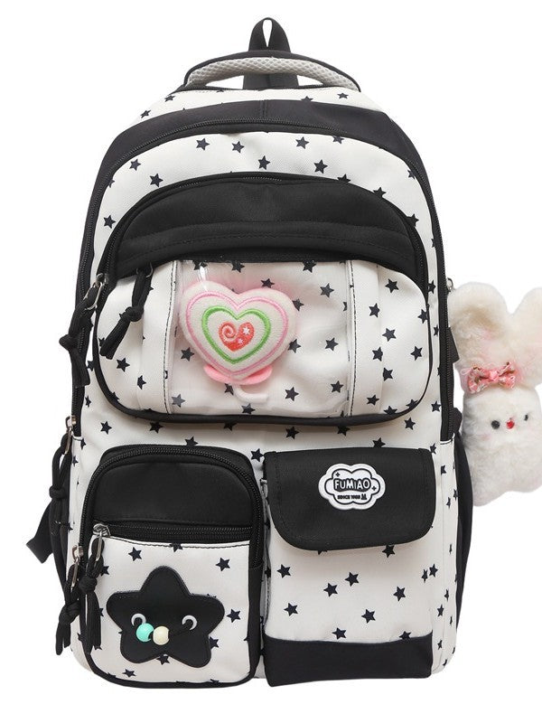 Japanese-Style Ins New High-Value Fresh Sweet Color-Blocking Backpack for Middle and High School Students Lightweight Travel Backpack - image 5
