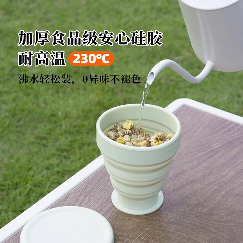 Foldable Water Cup Portable Travel Compressed Silicone Water Cup Outdoor Camping Foldable Retractable Toothbrushing Wash Cup - image 4