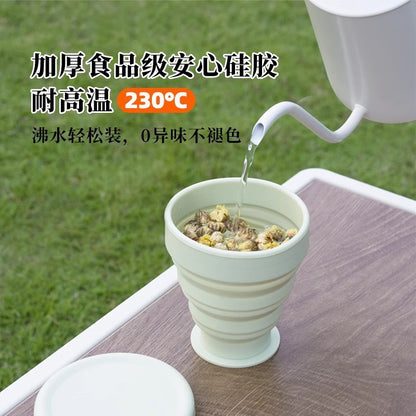Foldable Water Cup Portable Travel Compressed Silicone Water Cup Outdoor Camping Foldable Retractable Toothbrushing Wash Cup - image 4