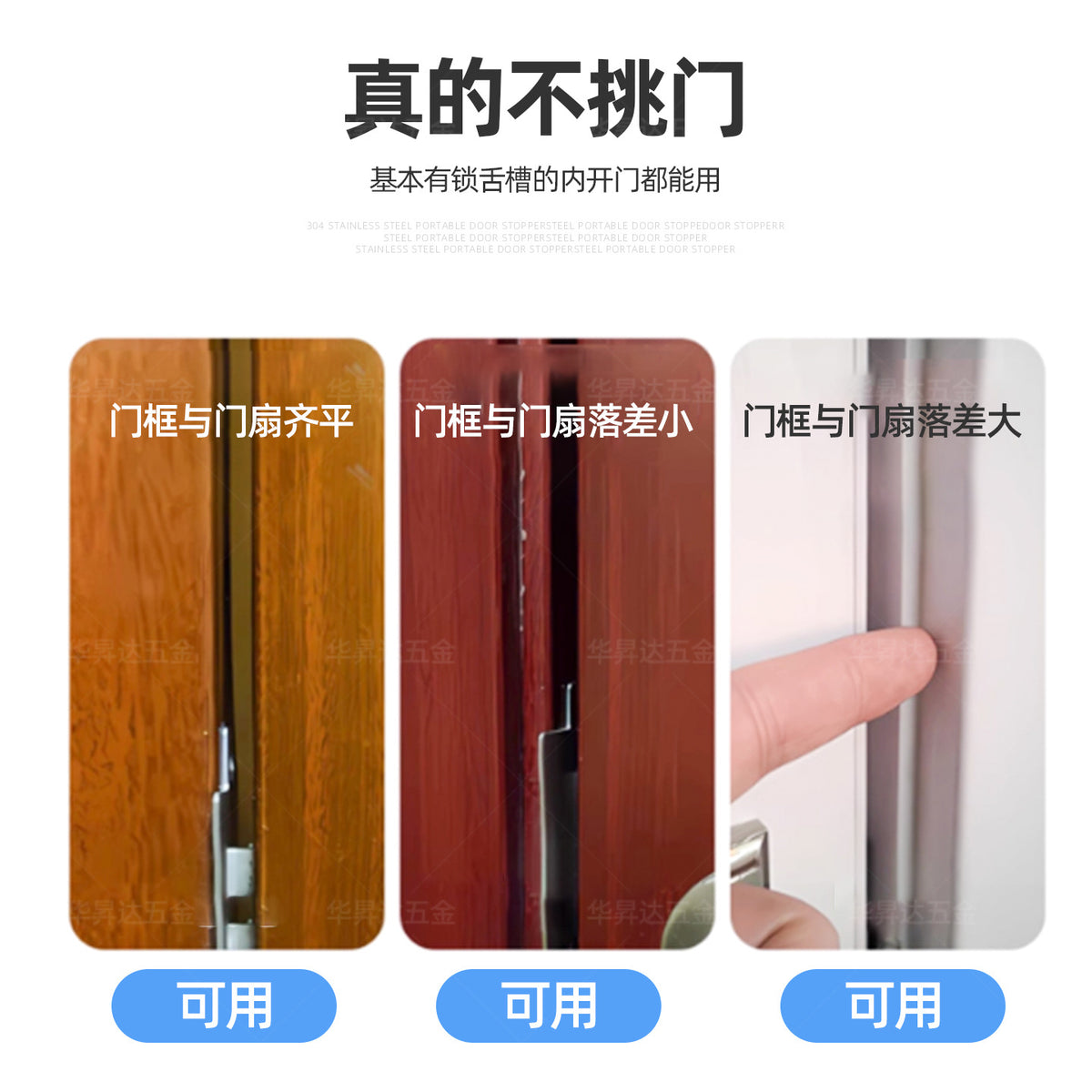 Door Stopper Without Drilling, Convenient Hotel Anti-Theft Device, Door Stopper, Door Blocker, Travel Room Door Lock - image 5
