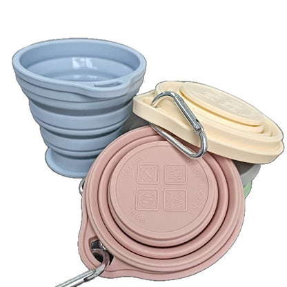 New Silicone Foldable Cup, Portable Outdoor Travel Eco-Friendly Cup, Water Cup with Lid, Retractable with Hook, Mouthwash Cup - image 5
