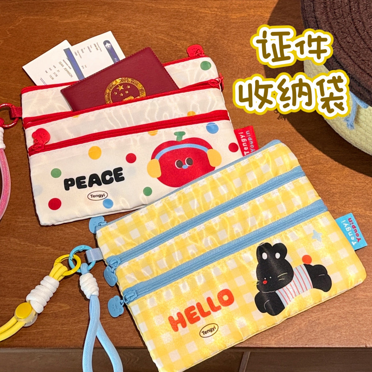 Tengyi Original Cartoon Id Cosmetics Bag Travel Passport Ticket Overseas Id Card Bag Portable Small Bag - image 2