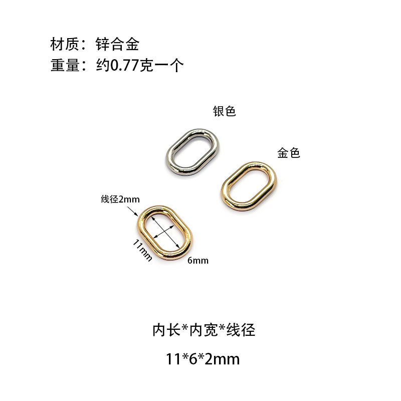 Oval Alloy Closed Ring Buckle Shoe Luggage Hardware Accessories U-Shaped Egg Buckle Oval Ring Buckle Handbag Adjustment Buckle - image 3