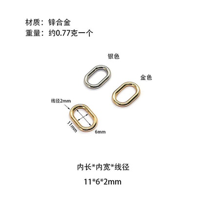 Oval Alloy Closed Ring Buckle Shoe Luggage Hardware Accessories U-Shaped Egg Buckle Oval Ring Buckle Handbag Adjustment Buckle - image 3