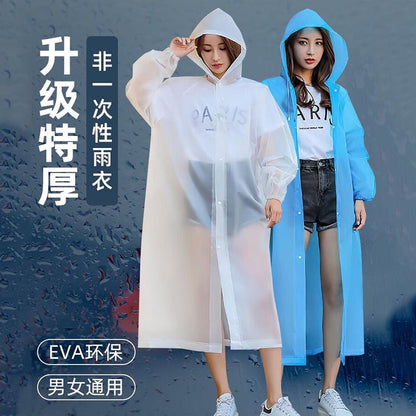 Manufacturer's Ready-Made Eva Non-Disposable Raincoat Adult One-Size-Fits-All Long Concert Travel Portable Thickeneded Poncho - image 1