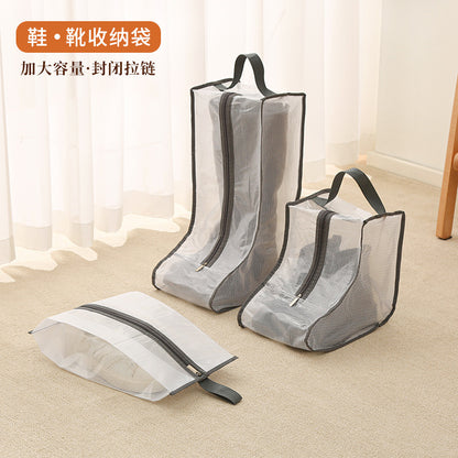 Shoe Storage Bag Travel Visible Dustproof Bag Multifunctional Waterproof Shoe Cover Pvc Home Portable Boot Shoe Bag - image 2