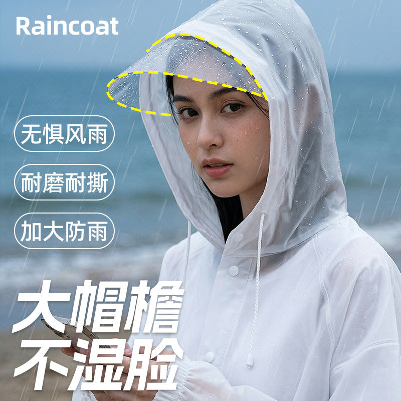 Adult Non-Disposable Long Raincoat Outdoor Travel Mountaineering Hiking Thickeneded Full-Body Rainproof Poncho with Brim - image 2