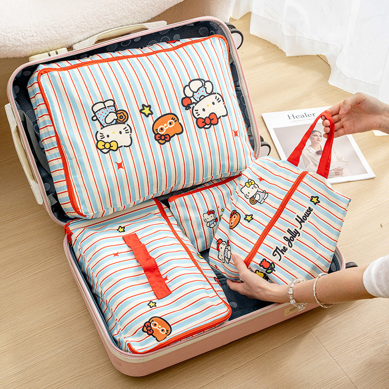Travel Storage Bag Suitcase Clothing Storage Bag Waterproof Clothes Underwear Shoes Four-Piece Set Separate Bags - image 2