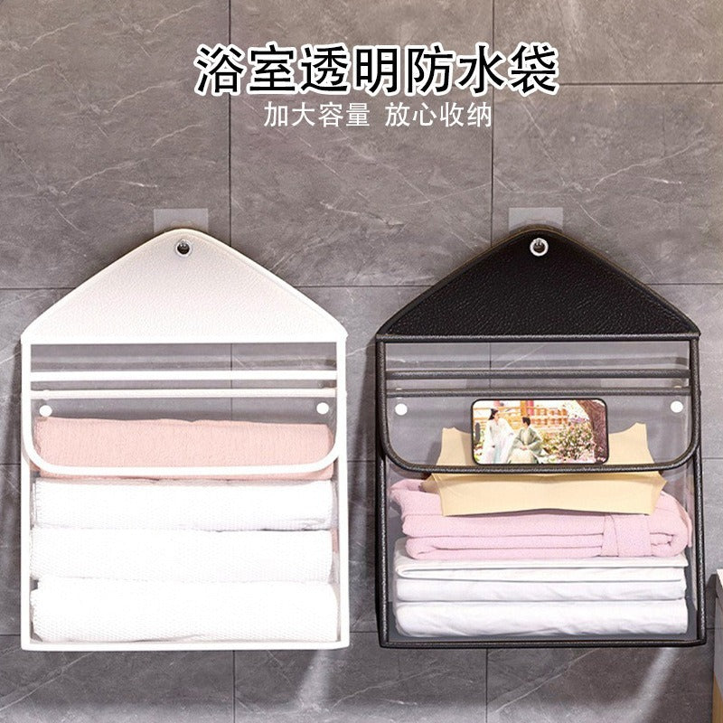 Household Waterproof Toiletry Bag Foldableable Wall-Mounted Toilet Bathroom Bath Storage Dormitory Bedroom Organization Artifact - image 2