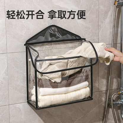 Household Waterproof Toiletry Bag Foldableable Wall-Mounted Toilet Bathroom Bath Storage Dormitory Bedroom Organization Artifact - image 3