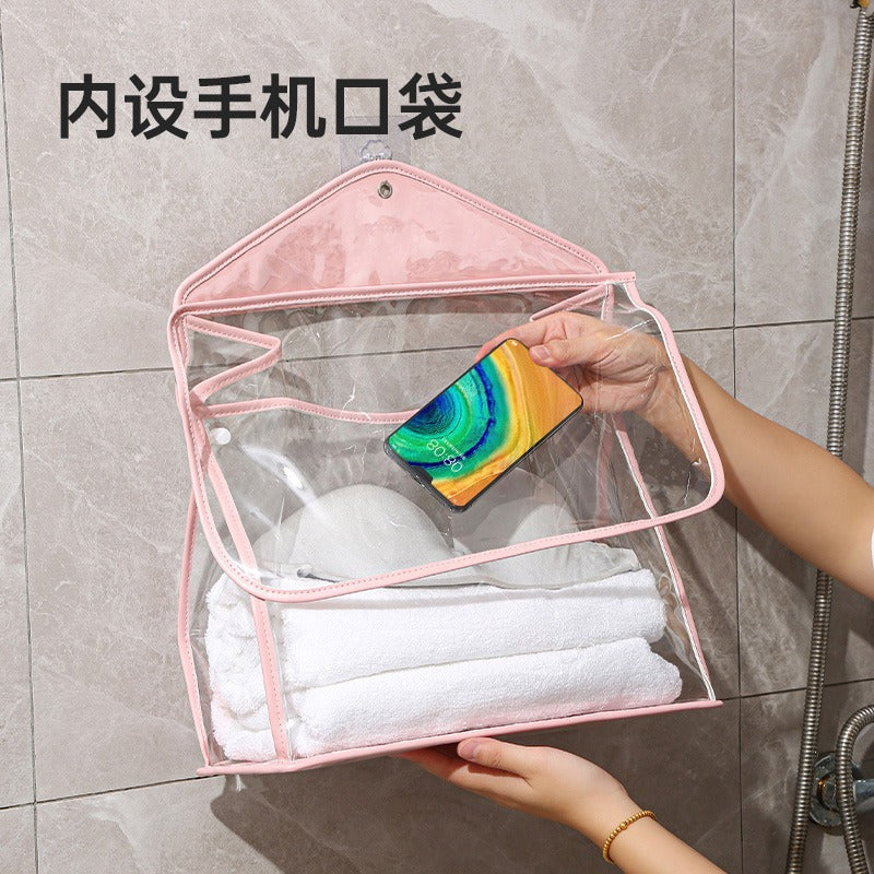 Household Waterproof Toiletry Bag Foldableable Wall-Mounted Toilet Bathroom Bath Storage Dormitory Bedroom Organization Artifact - image 4