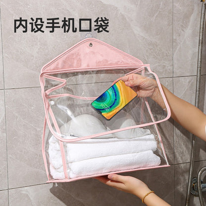 Household Waterproof Toiletry Bag Foldableable Wall-Mounted Toilet Bathroom Bath Storage Dormitory Bedroom Organization Artifact - image 4