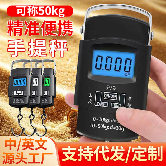Portable Digital Scale 50kg Portable Hook Luggage Fishing Scale Small Cross-Border Spring High-Precision Manufacturer Food Scale - image 1