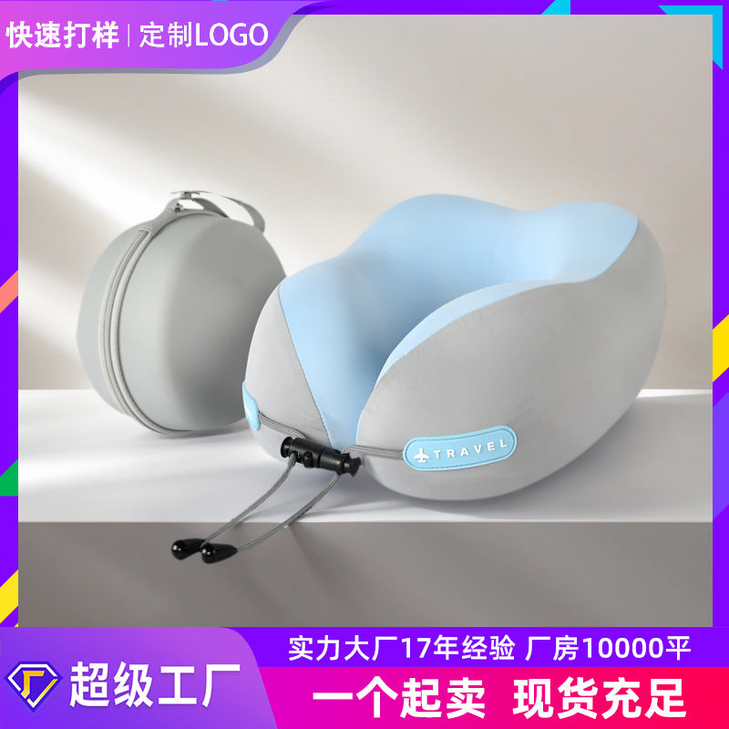 Portable U-Shaped Pillow, Ice Silk Neck Pillow, Travel Pillow, Airplane and High-Speed Rail Sleeping Pillow, Neck Support Pillow, U-Shaped Pillow - image 1