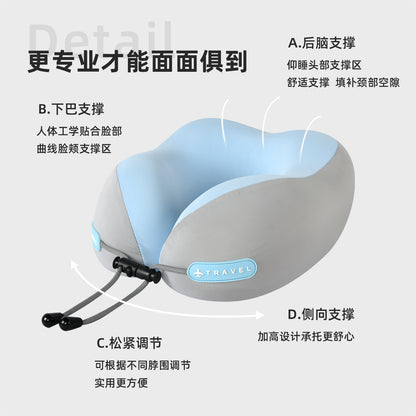 Portable U-Shaped Pillow, Ice Silk Neck Pillow, Travel Pillow, Airplane and High-Speed Rail Sleeping Pillow, Neck Support Pillow, U-Shaped Pillow - image 2