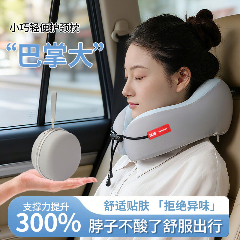 Cross-Border Portable U-Shaped Pillow Wholesale Travel Foldable Neck Pillow Office Nap Pillow Foldable - image 2