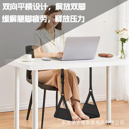 Cross-Border Hot-Selling Comfortable Foot Rest Hammock Office Hammock Strap Airplane High-Speed Rail Portable Travel Foot Rest Hammock - image 2
