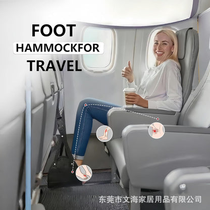 Cross-Border Hot-Selling Comfortable Foot Rest Hammock Office Hammock Strap Airplane High-Speed Rail Portable Travel Foot Rest Hammock - image 3