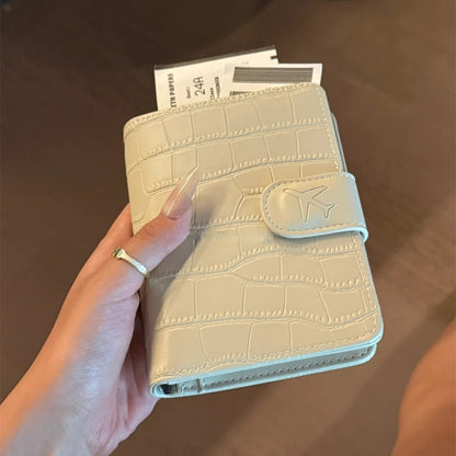 Korean-Style Ins Hot-Selling Multifunctional Passport Holder, Leather Travel Passport Bag, Crocodile Pattern Bank Card and Document Storage Bag - image 2