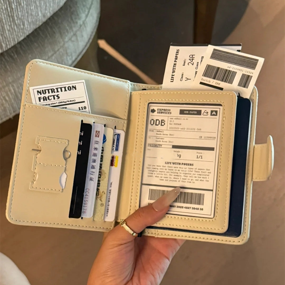 Korean-Style Ins Hot-Selling Multifunctional Passport Holder, Leather Travel Passport Bag, Crocodile Pattern Bank Card and Document Storage Bag - image 3