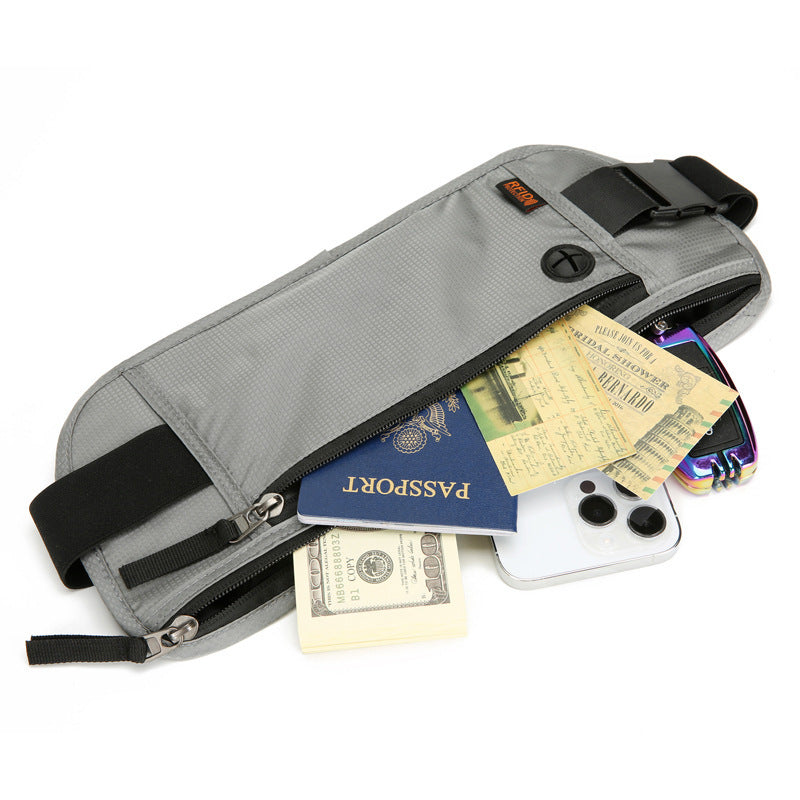 2026 New Model Mobile Phone Passport Document Bag Waist Bag Anti-Theft Rfid Waterproof Ultra-Thin Mobile Phone Waist Bag - image 1