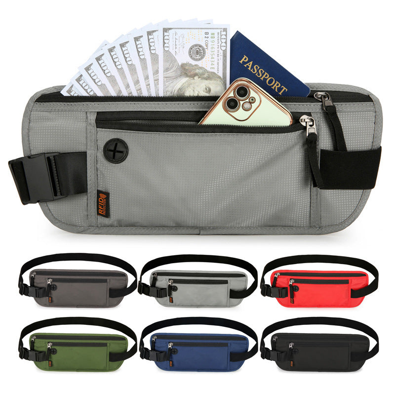 2026 New Model Mobile Phone Passport Document Bag Waist Bag Anti-Theft Rfid Waterproof Ultra-Thin Mobile Phone Waist Bag - image 2