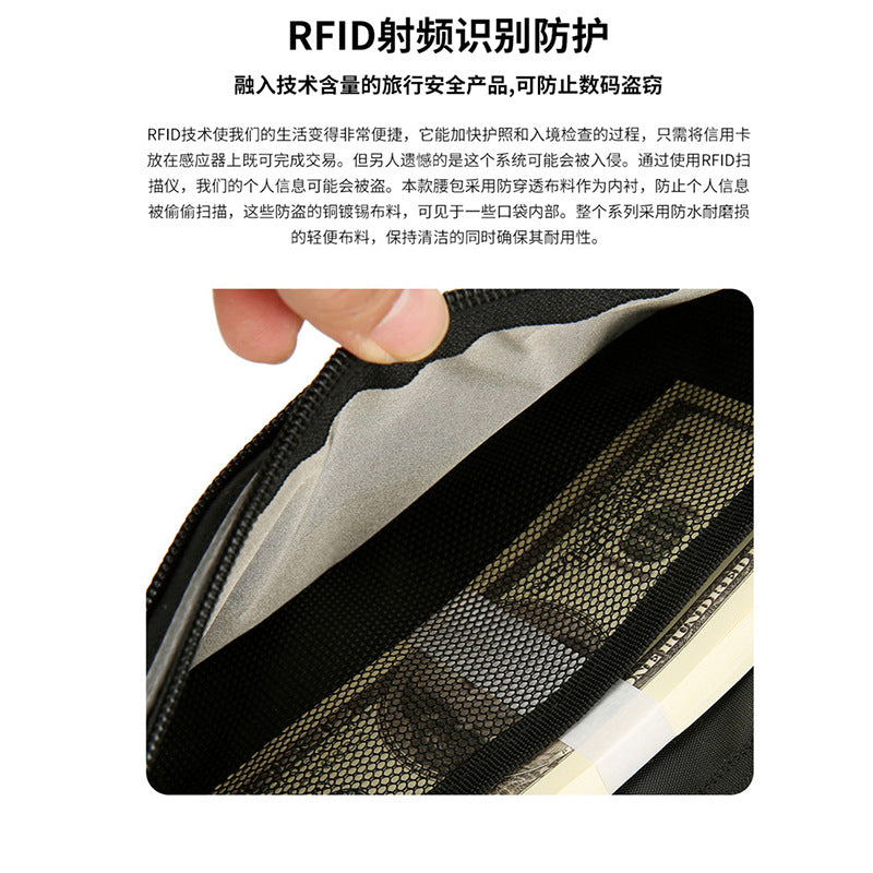 2026 New Model Mobile Phone Passport Document Bag Waist Bag Anti-Theft Rfid Waterproof Ultra-Thin Mobile Phone Waist Bag - image 3